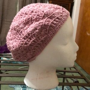Light pink floppy winter cap